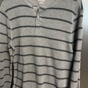 Merona Gray and Black Long Sleeve Tee